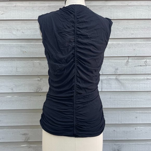 Women's Gathered Mesh Tank Top - Picture 2 of 4